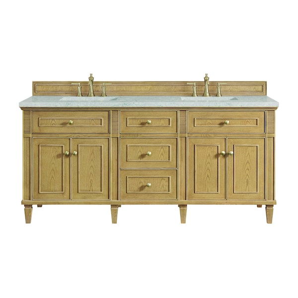 James Martin Vanities 72'' Double Vanity, Light Natural Oak w/ 3 CM Eternal Jasmine Pearl Quartz Top 424-V72-LNO-3EJP - main